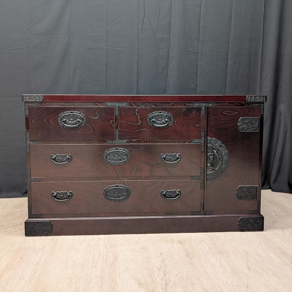 三舟木工　ケヤキ　整理箪笥　リビングチェスト　タンス　箪笥　たんす　チェスト