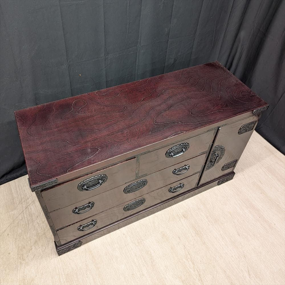 三舟木工　ケヤキ　整理箪笥　リビングチェスト　タンス　箪笥　たんす　チェスト