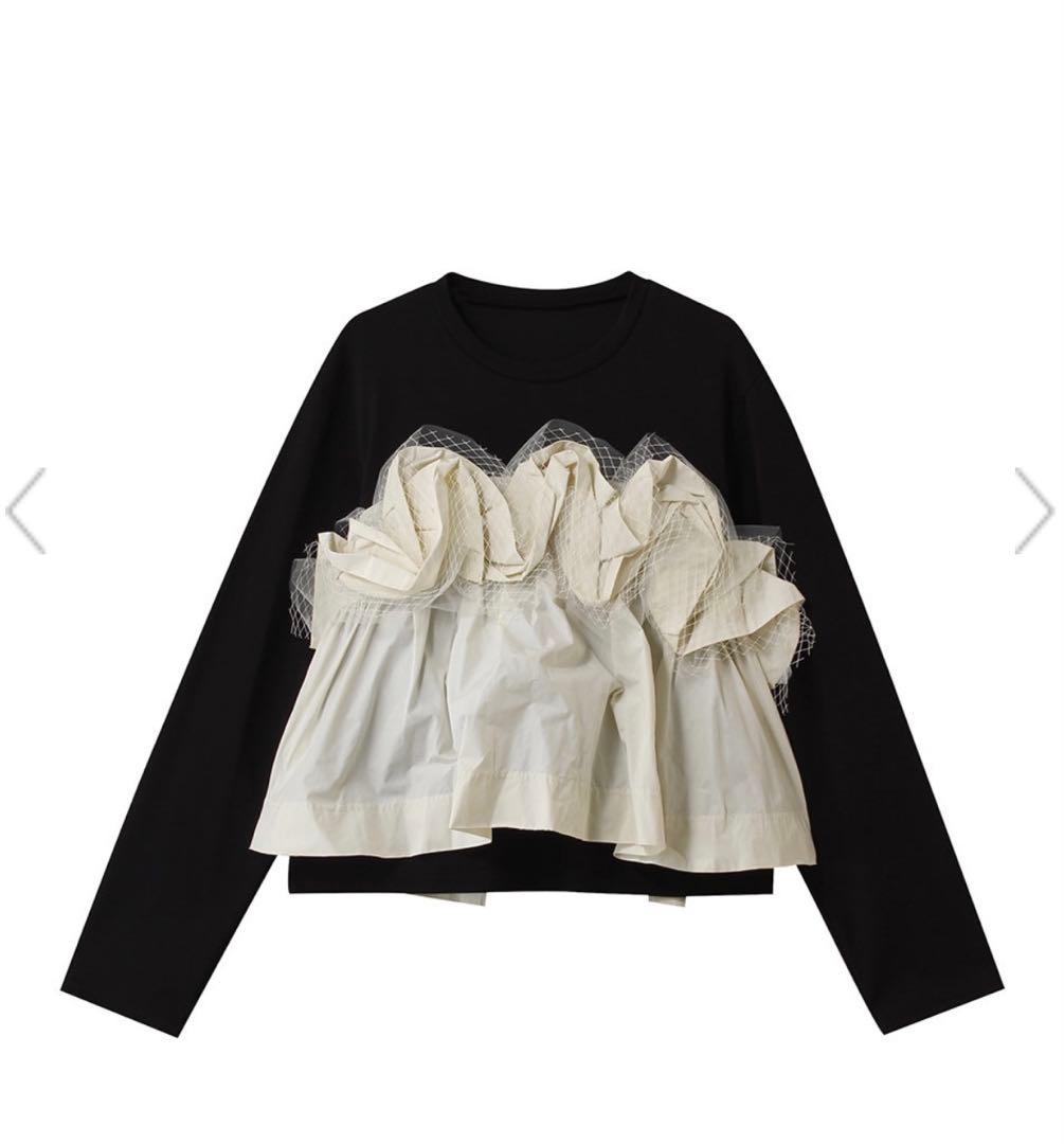 maison special⚫︎Mixed Fabric Frill Tops