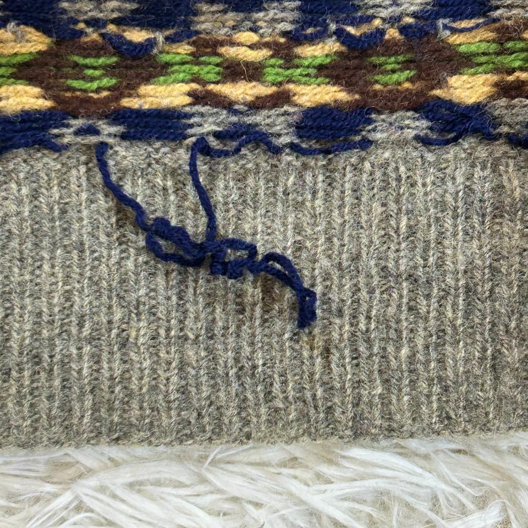 人気　ラルフローレン　パープルレーベル　ニットベスト　総柄　ハンドニット　M