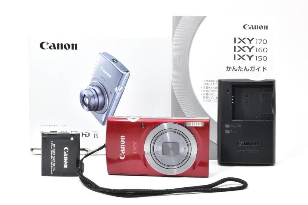 美品 キヤノン　Canon IXY 160 レッド 《箱・充電器付》＃A324