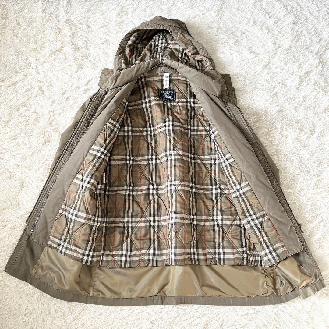 Burberrys　フードジャケット コート ノバチェック 中綿ライナー　玉虫色