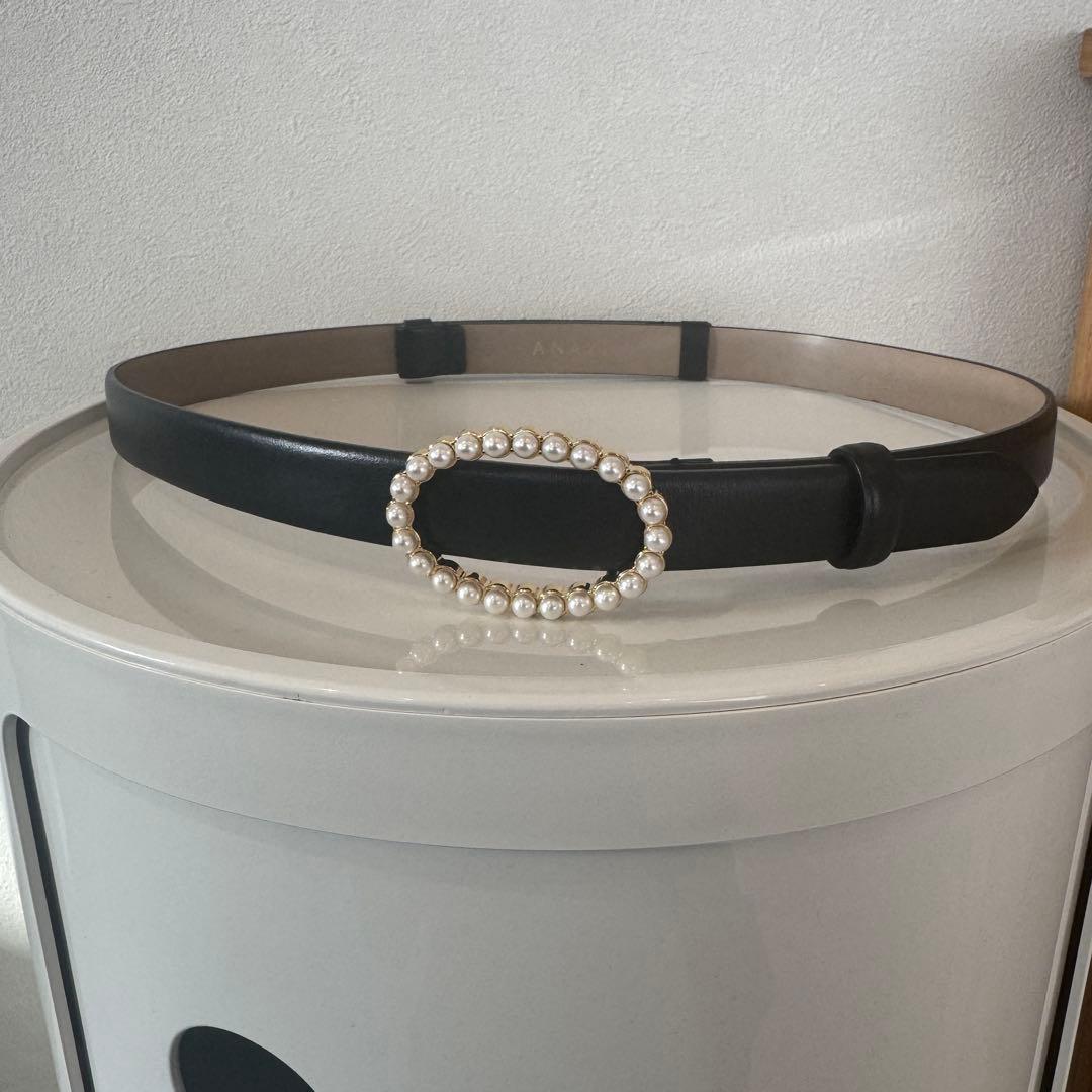 ロエ様　ANAYI パールオーバルバックルベルト