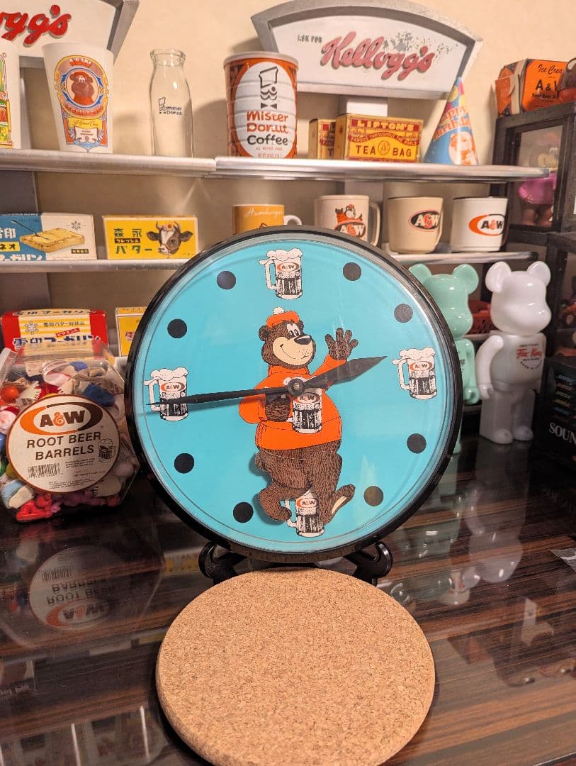 A&W エンダー グレートルートベア ルーティ ゆらゆら 時計　壁掛け