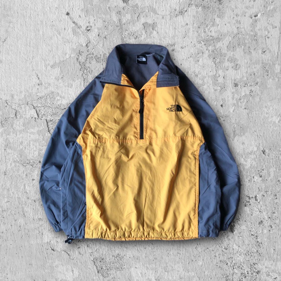 【レア】ザノースフェイスTHE NORTH FACEロゴ刺繍ハーフジップナイロン