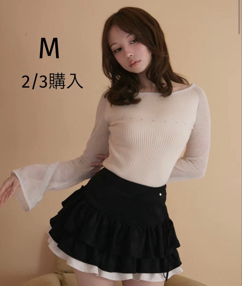 スカート M ANDMARY MEL GATHER SKIRT BLACK