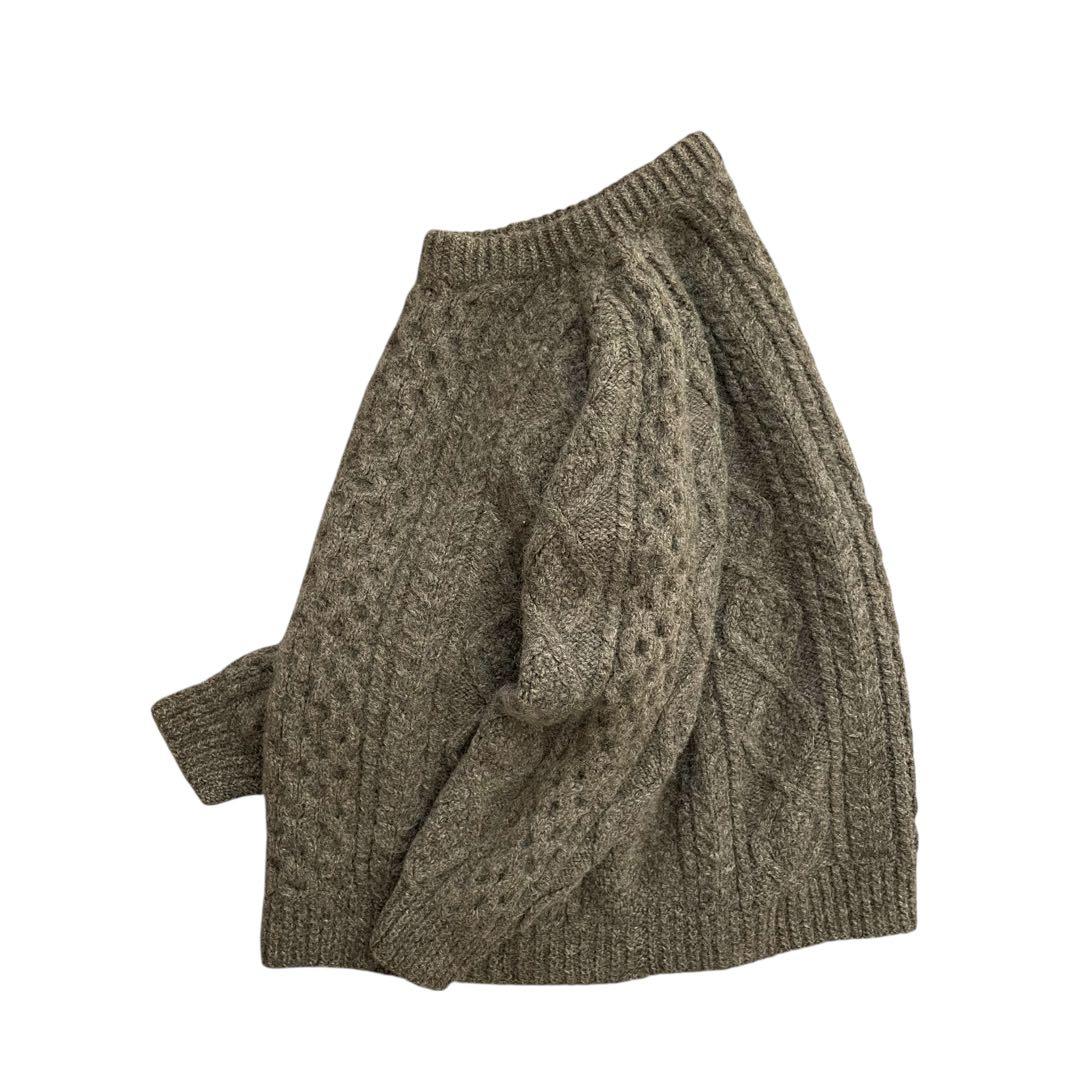 【美品】ARAN KNITTERS 90s アランニット セーター ブラウン
