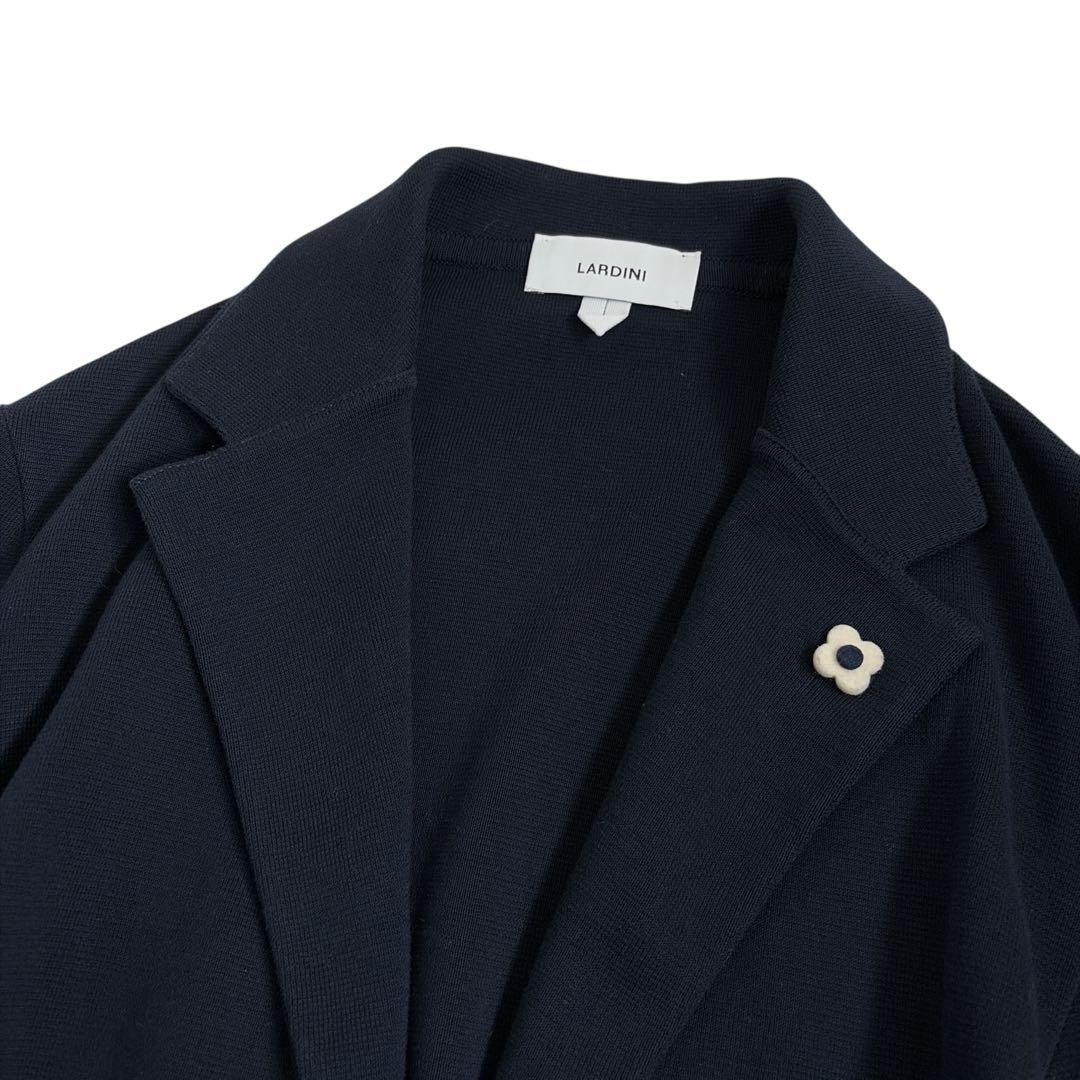 美品 ラルディーニ ニットジャケット XS ネイビー ブートニエール付 現行タグ