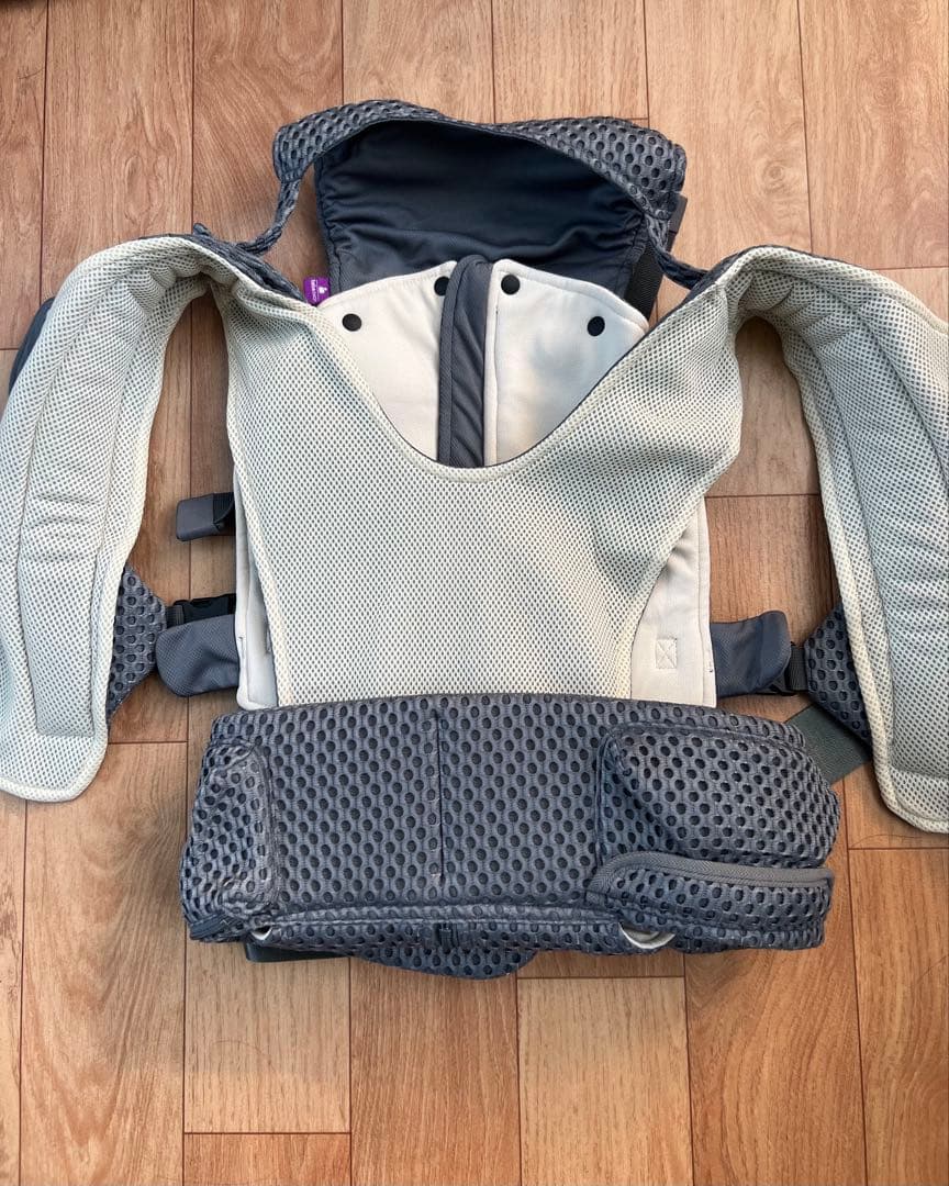 ベビースワン 抱っこ紐 グレー 5WAY よだれかけ2枚つき