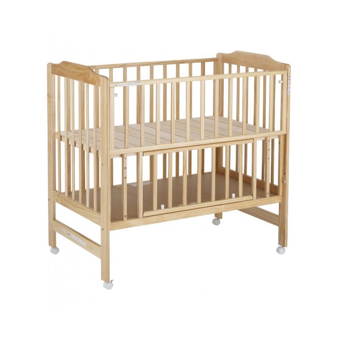 付属品完備 KATOJI ハイシートベビーベッド ナチュラル 02020