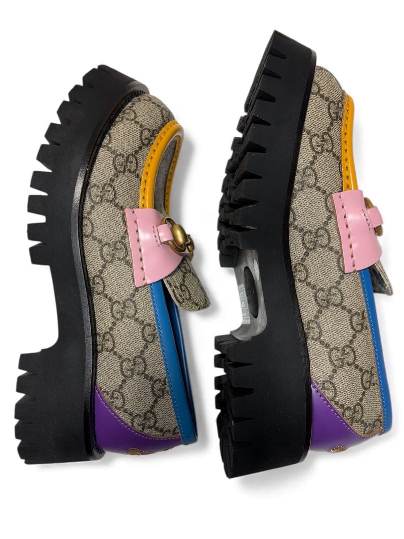 新品未使用 21.5cm GUCCI グッチ ローファー GG柄 マルチカラー