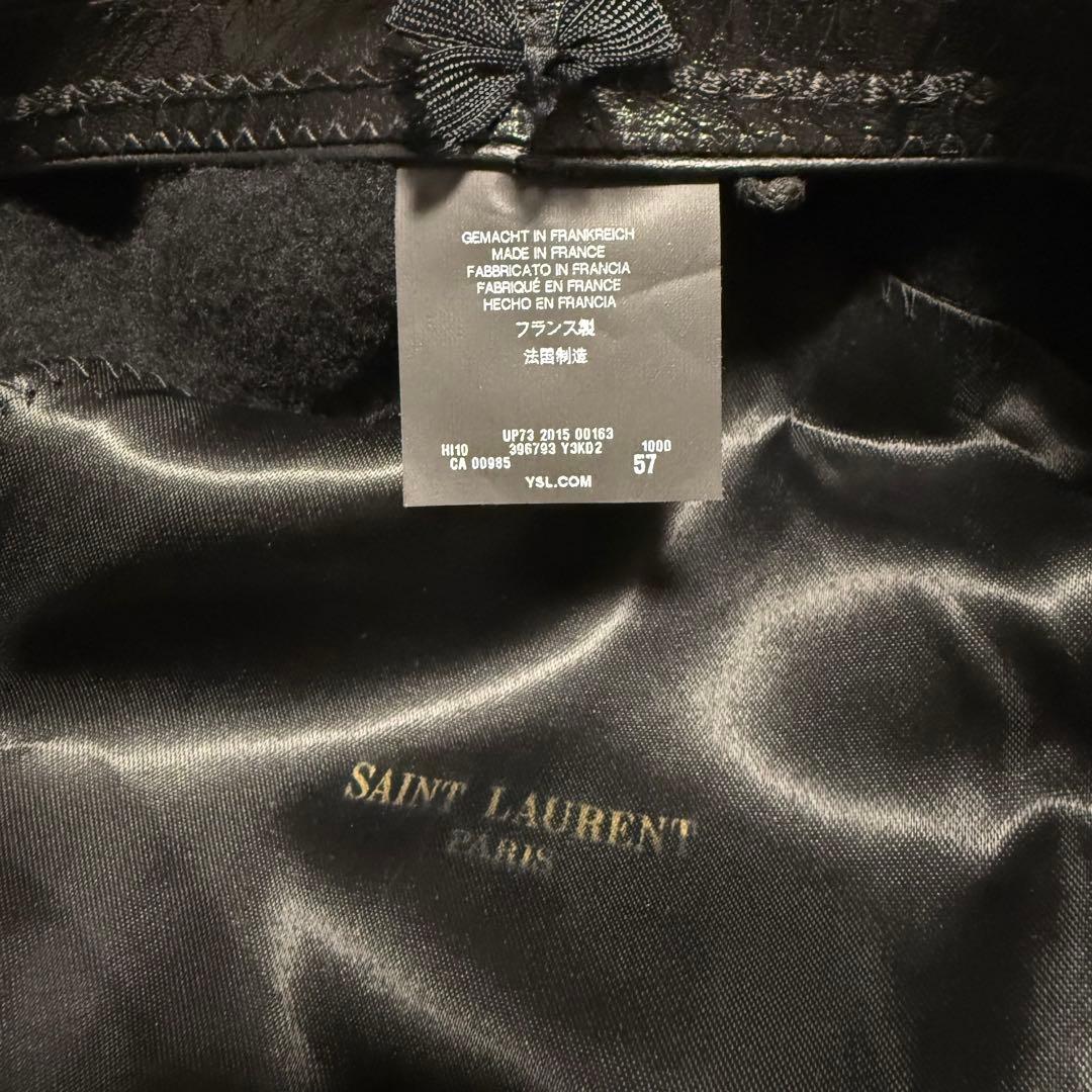 SAINT LAURENT PARIS サンローラン ブラック ベレー帽 57