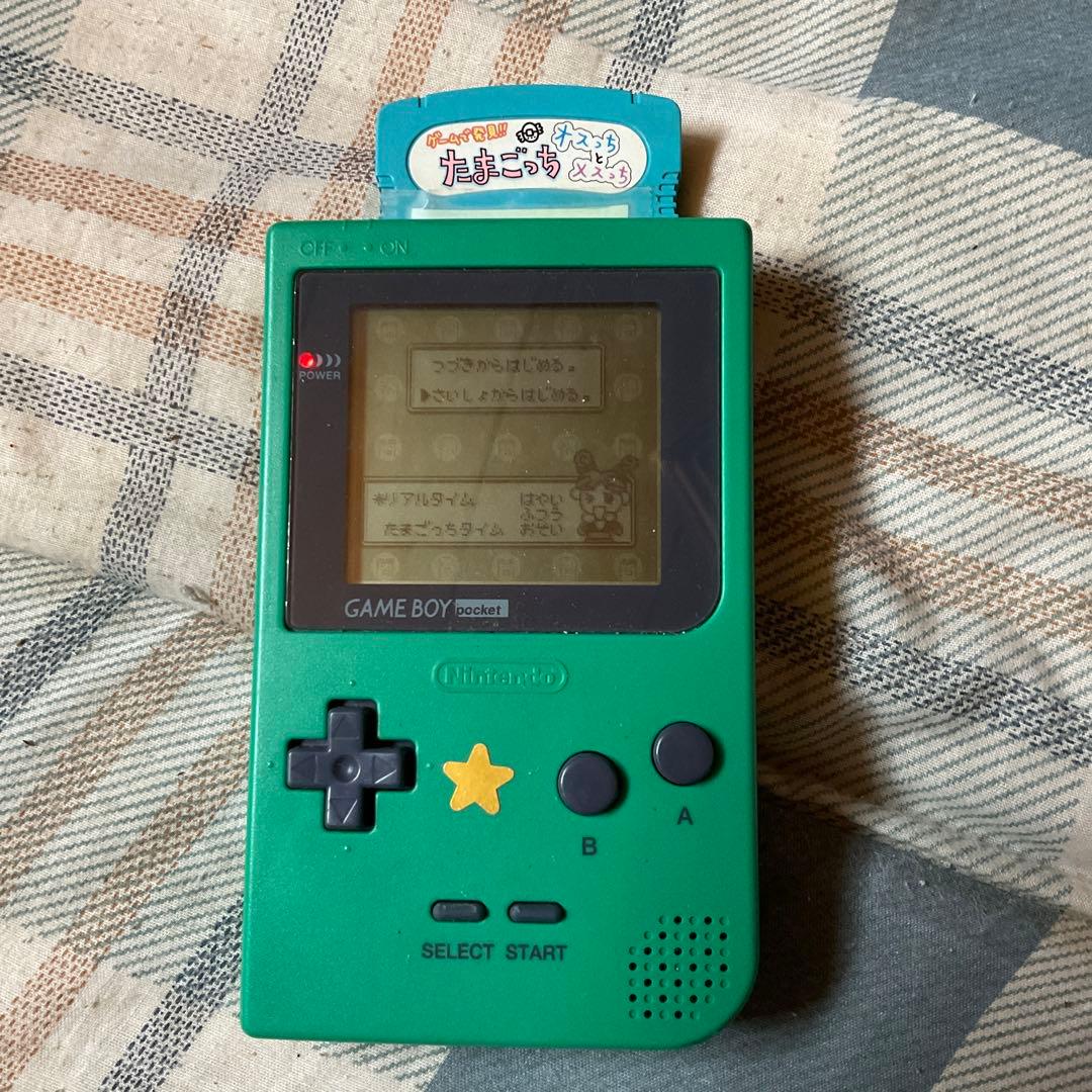 ゲームボーイ　Pocket 色／みどり。カートリッジ／たまごっち。【作動品】。