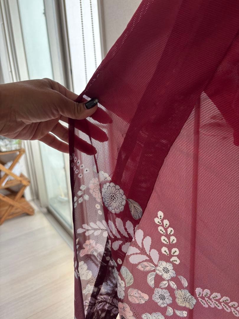 着物　夏用　ワインレッド　サイズL〜LL