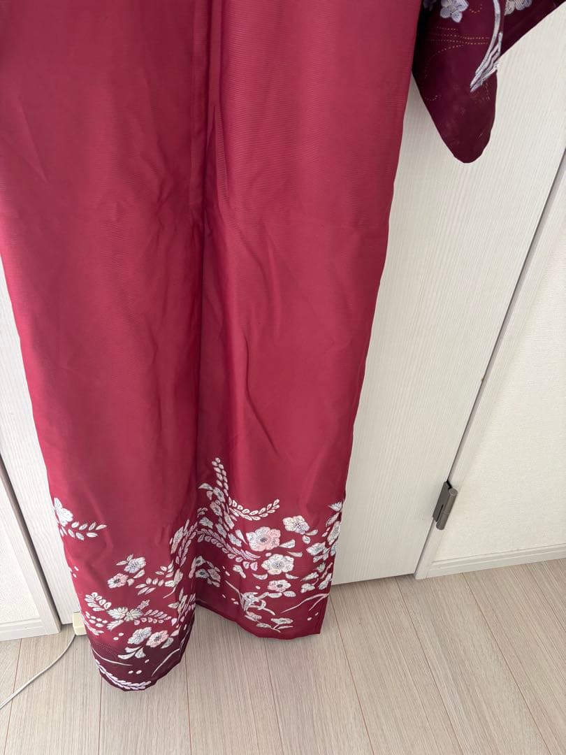 着物　夏用　ワインレッド　サイズL〜LL
