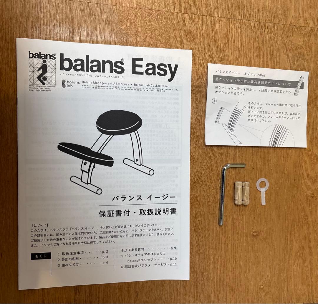 美品　balans lab balans Easy 姿勢矯正チェア ブラック