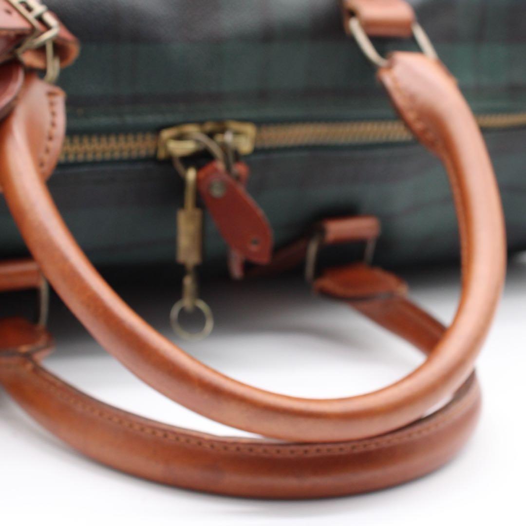 【美品】PoloRalphLauren タータンチェック ボストンバッグ PVC