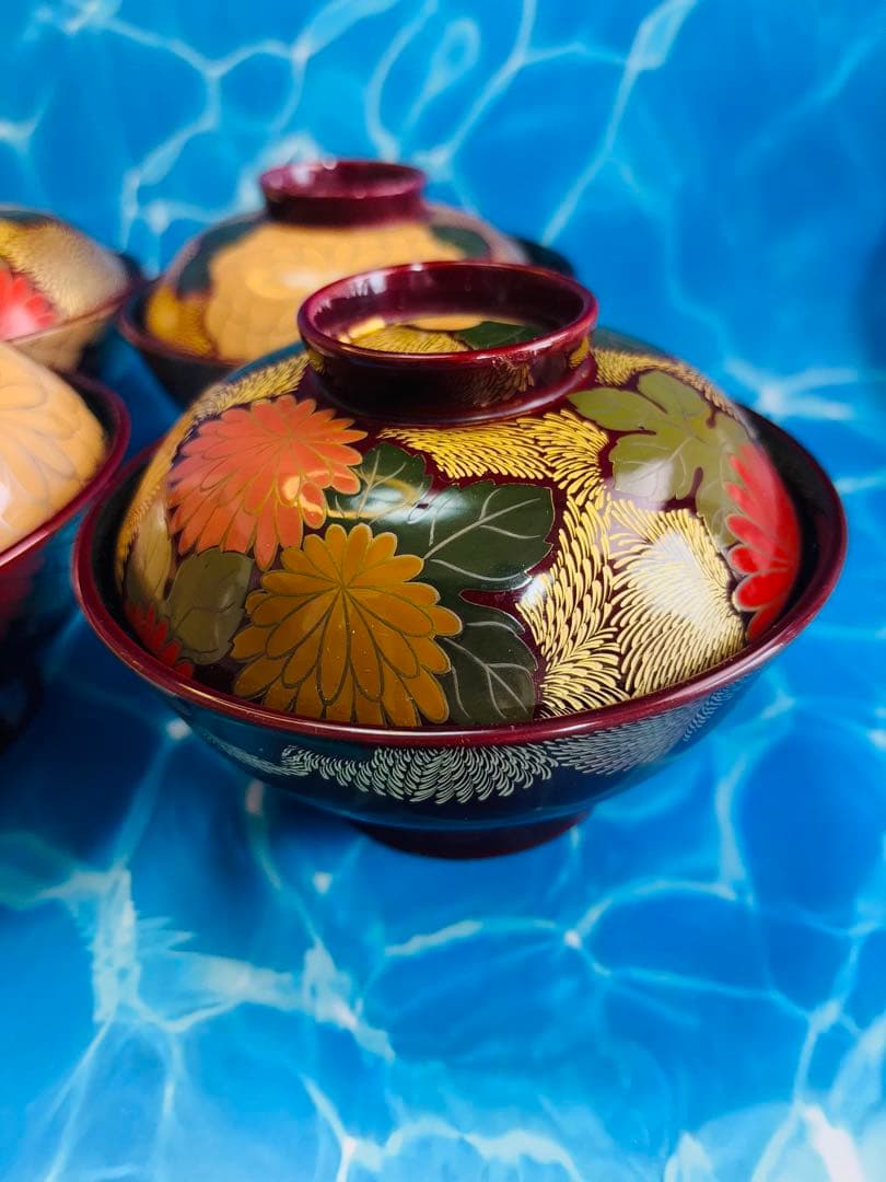 宮内庁御用達　輪島塗椀4客