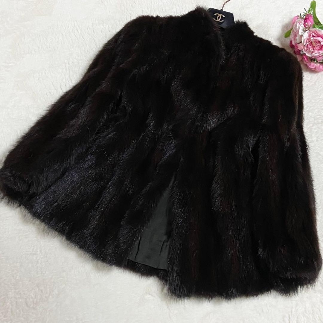 ミンク 本毛皮 コート リアルファー サイズL相当