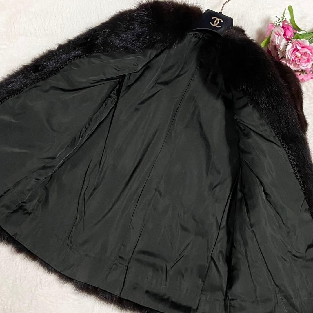 ミンク 本毛皮 コート リアルファー サイズL相当