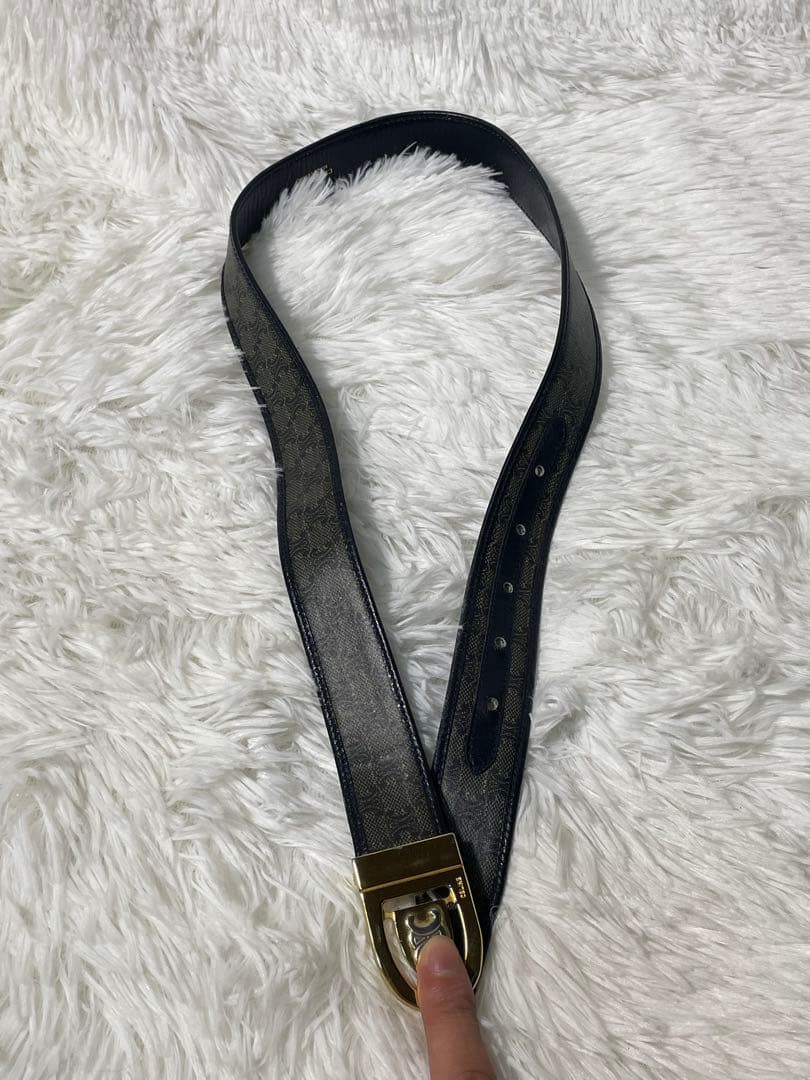 CELINE セリーヌ マカダム柄 本革　レザーベルト トリオンフ　イタリア製