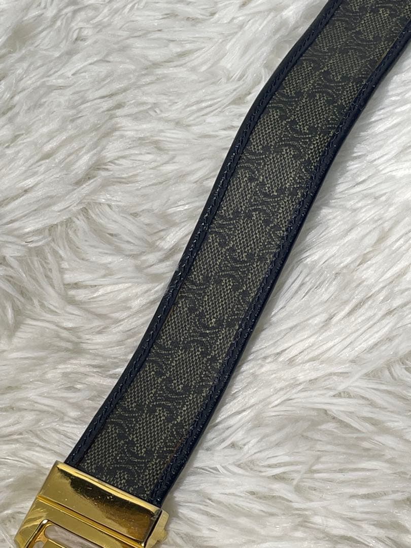 CELINE セリーヌ マカダム柄 本革　レザーベルト トリオンフ　イタリア製