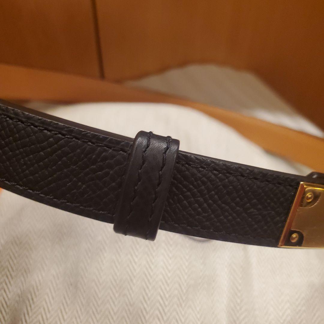 【極美品】HERMES ケリーポケットベルト 18 ノアール ゴールド金具