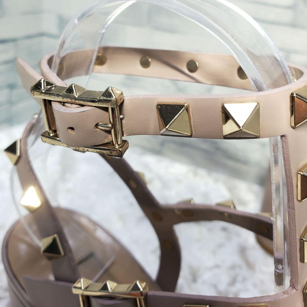 【美品】✨VALENTINO ロックスタッズ サンダル 90MM ピンク 現行品