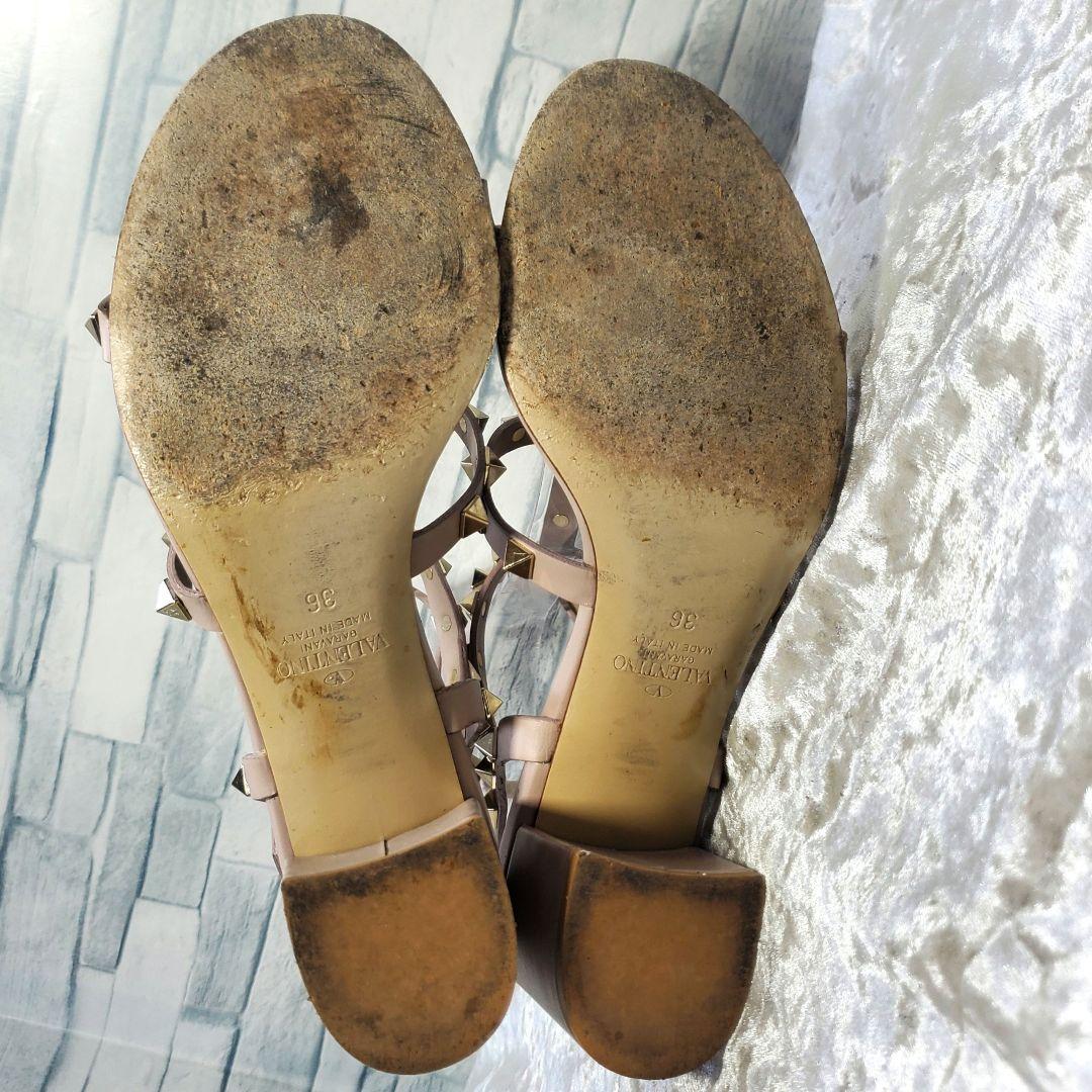 【美品】✨VALENTINO ロックスタッズ サンダル 90MM ピンク 現行品