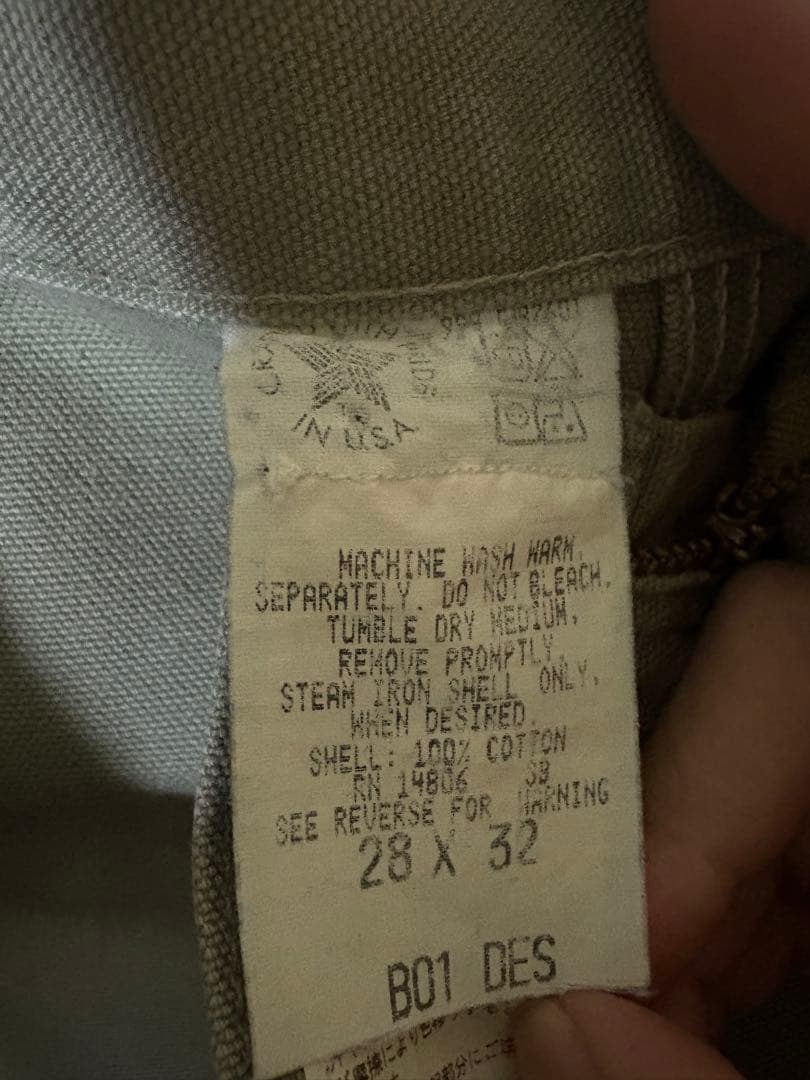 90年代 Carhartt 28×32 ダブルニー ペインターパンツ カーキ