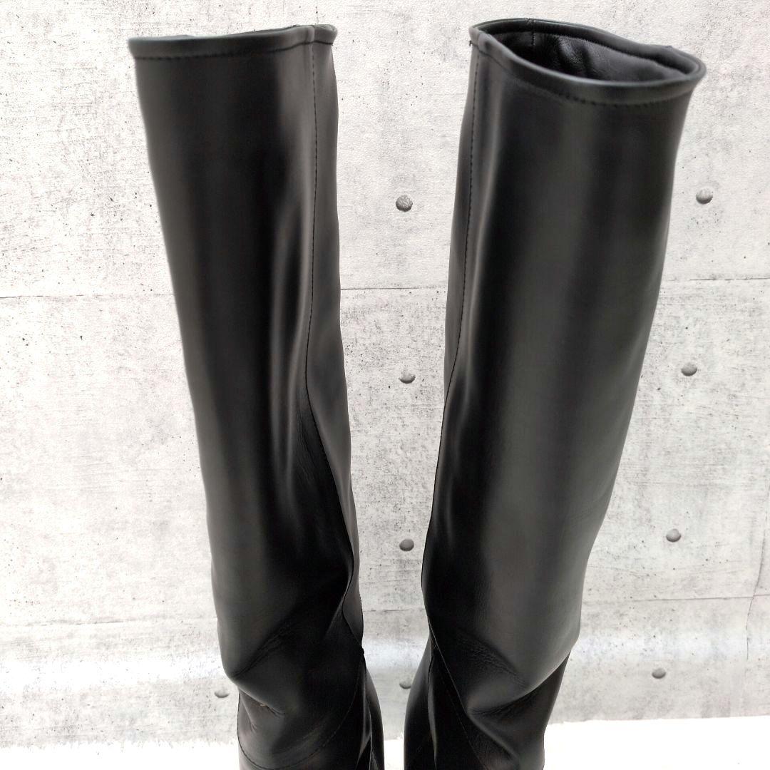 【美品】ペリーコ　メトロ　ロングブーツ　ポインテッドトゥ　チャンキーヒール　黒