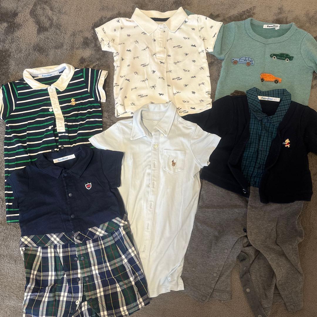 お値下げしました！familiar ネイビー チェック ラルフローレン　セット