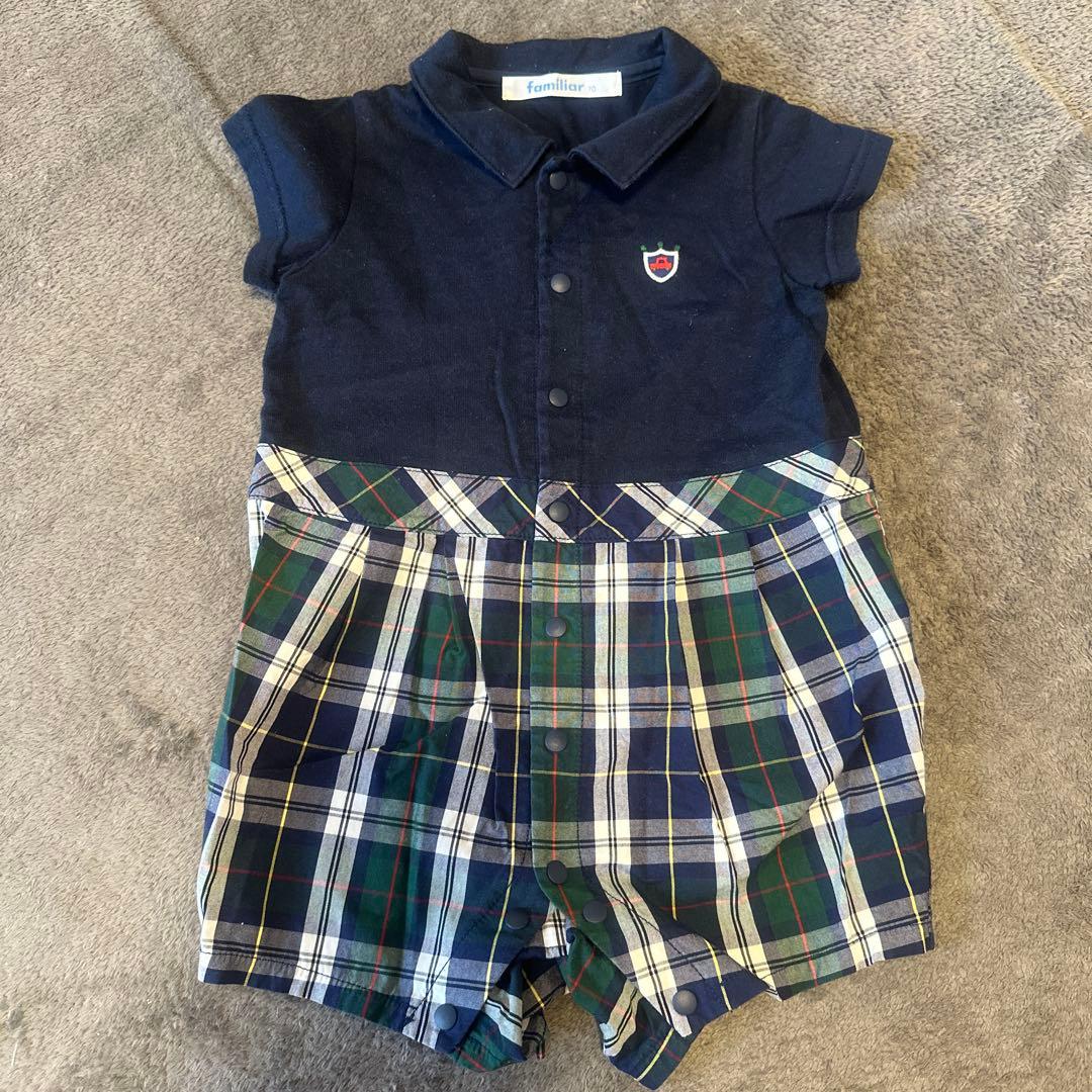 お値下げしました！familiar ネイビー チェック ラルフローレン　セット