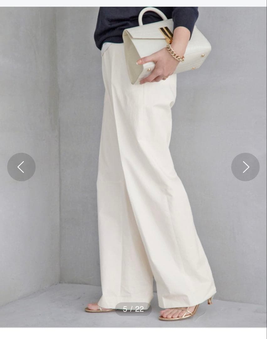 試着のみ Deuxieme Classe TUCK CHINO ワイドパンツ