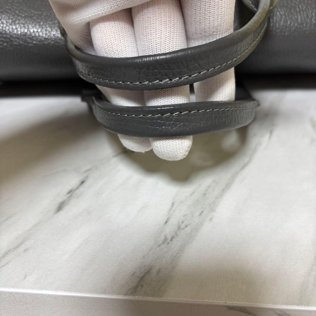 【新品未使用】　ボルサインペレ ビジネスバッグ　本革レザー シボ革 A4 グレー