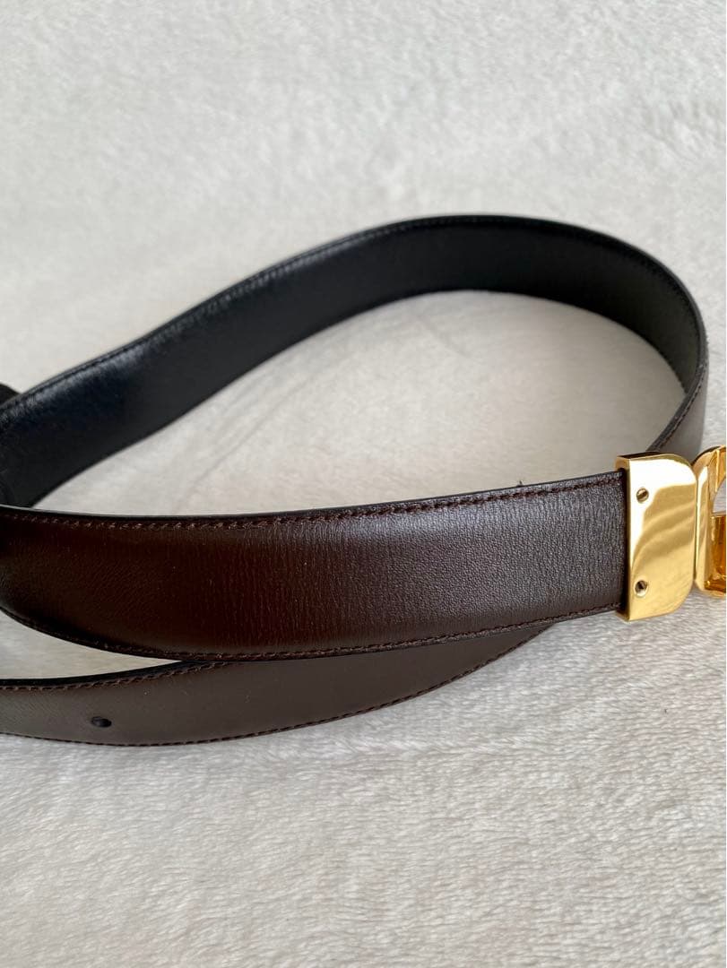 GUCCI グッチ オールドグッチ GGバックル ベルト レザー 革 ブラック