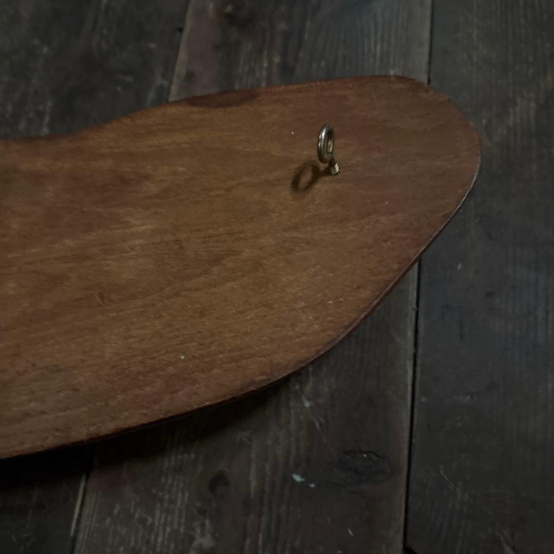 木彫り　鯨　壁掛けディスプレイ