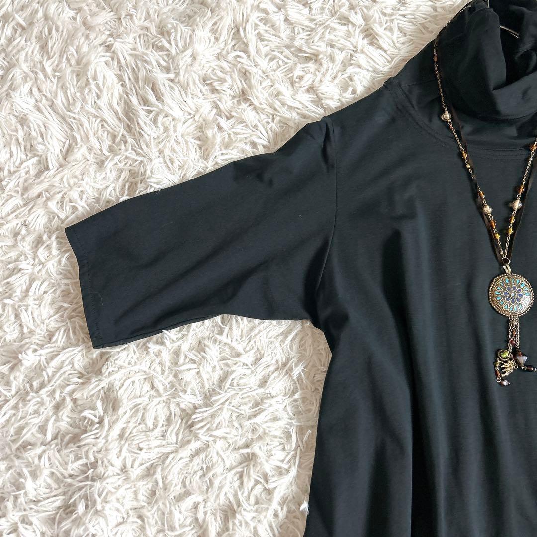 美品⁂センソユニコ⁂芽風⁂ロングチュニック　切り替え　変形ヘム　タートルネック