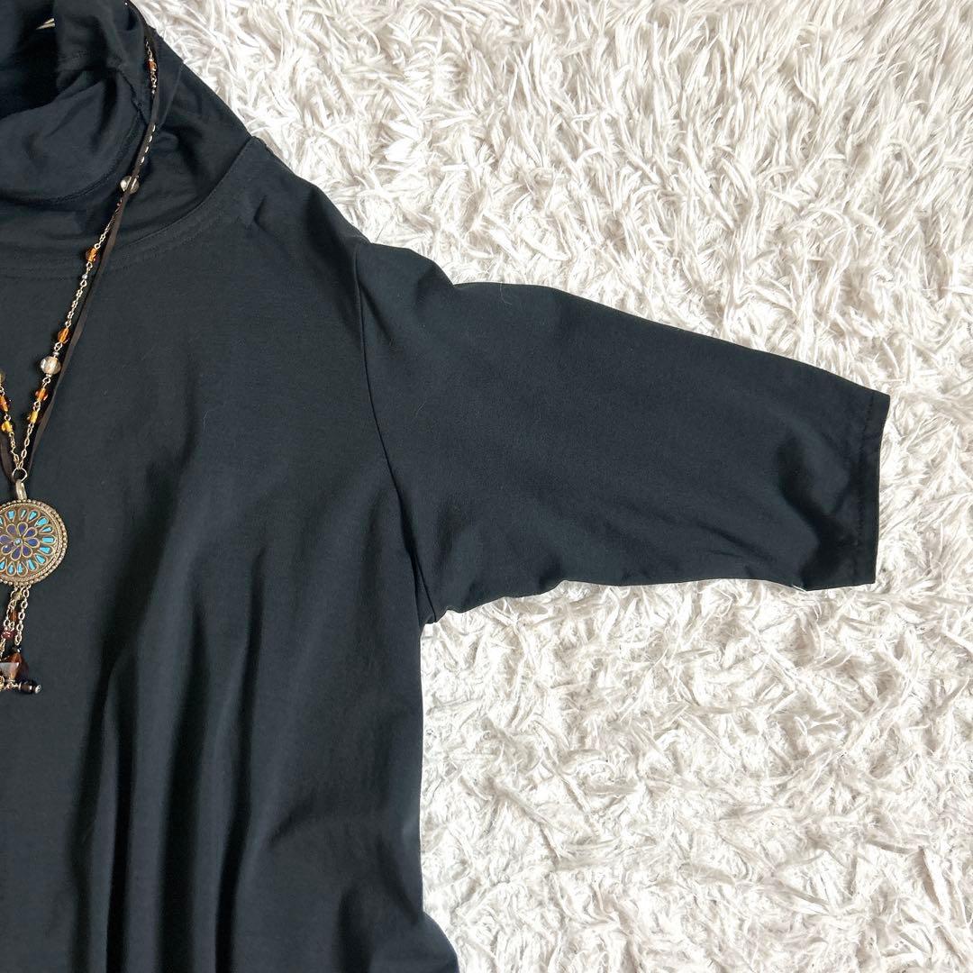 美品⁂センソユニコ⁂芽風⁂ロングチュニック　切り替え　変形ヘム　タートルネック