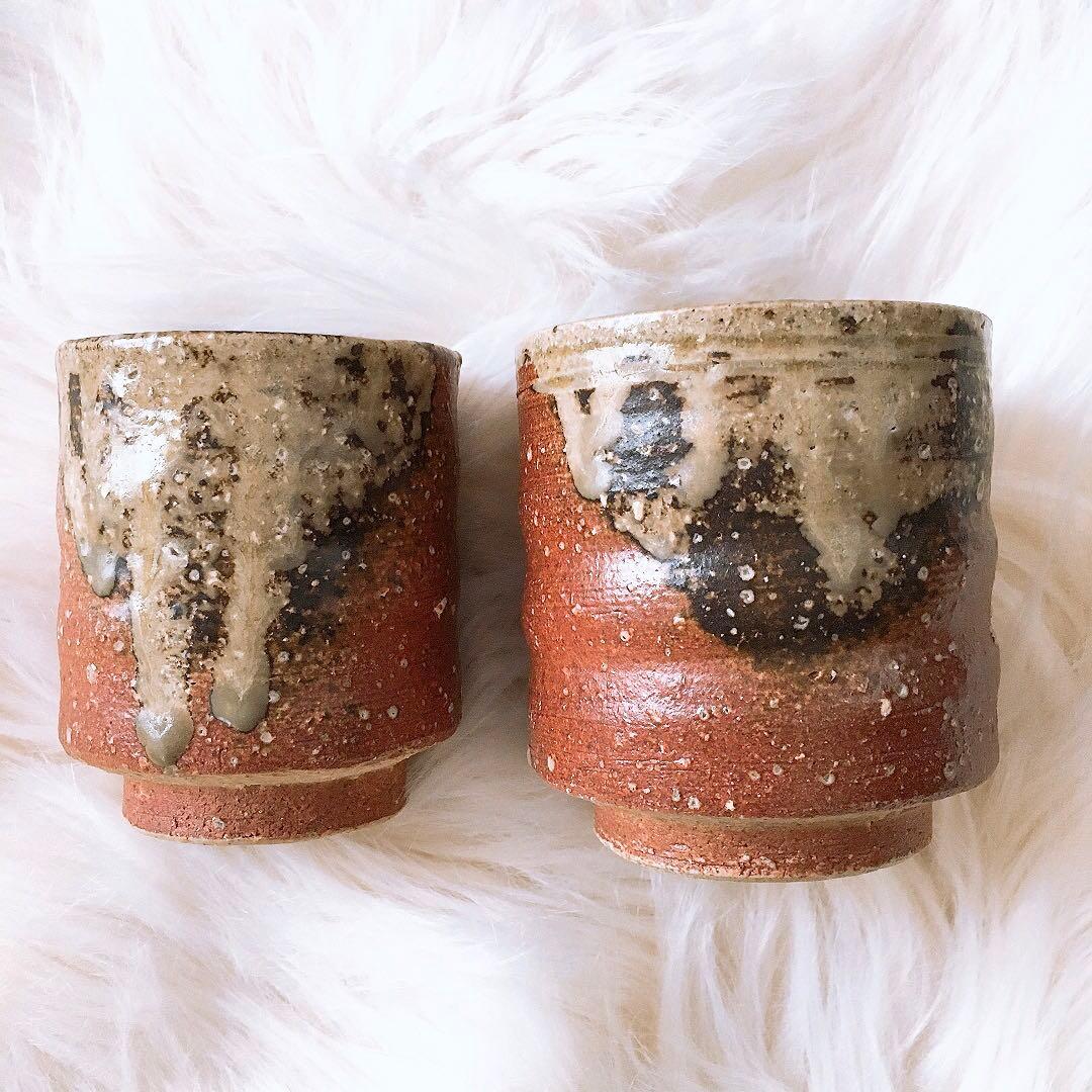 信楽焼 湯のみ 2個セット 茶器