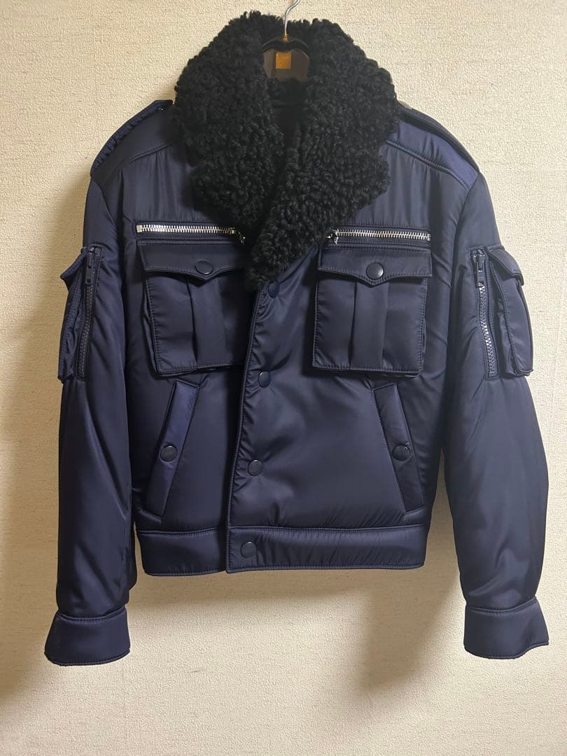 PRADA 2019AW ミリタリー ナイロン ブルゾン46 ネイビー