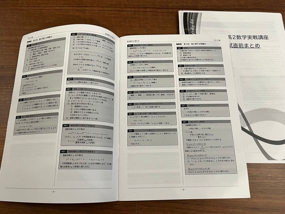 鉄緑会　高2 数学実戦講座I/II 人気数学講師　授業冊子、プリント一年分セット