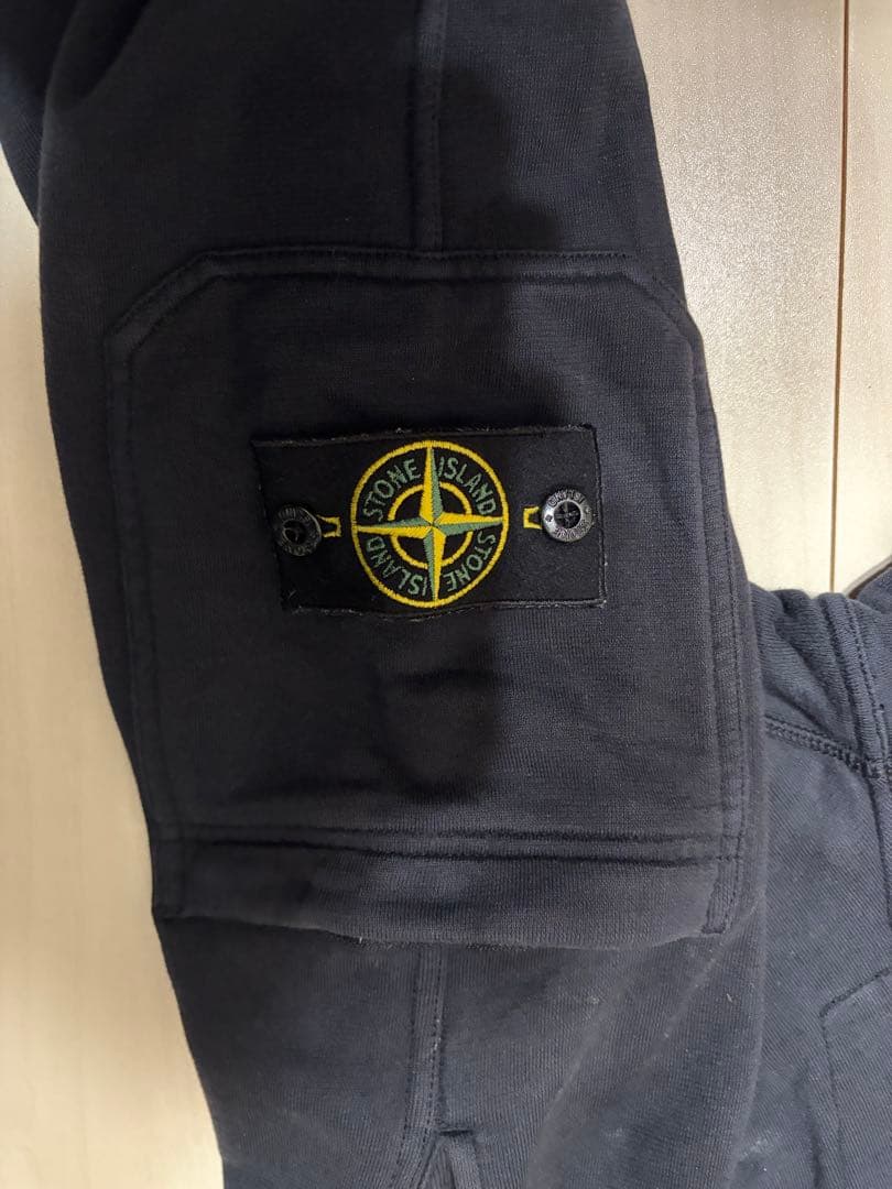 STONE  ブラックスウェットカーゴパンツ