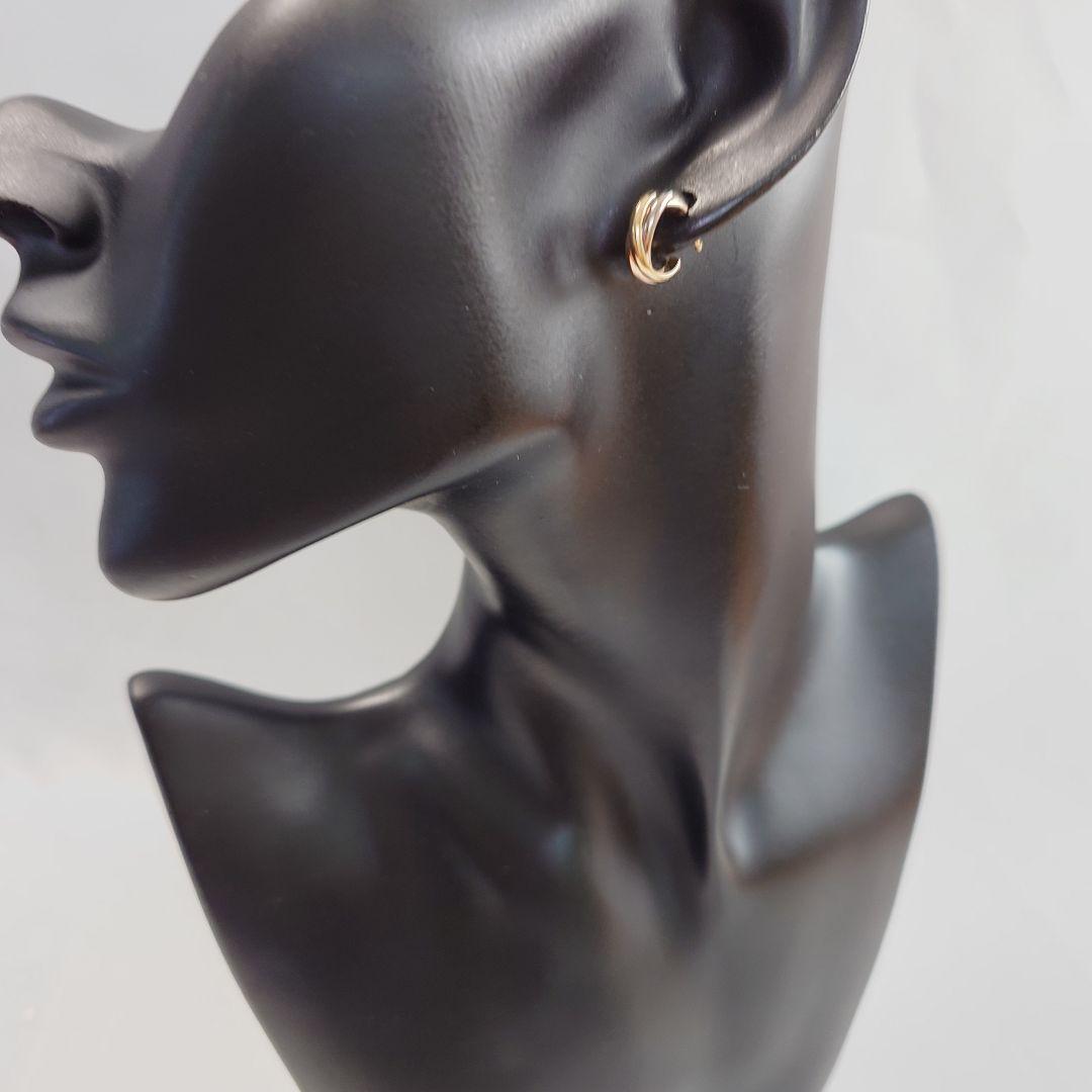 【磨き済】カルティエ トリニティ フープ ピアス 片耳用 6722