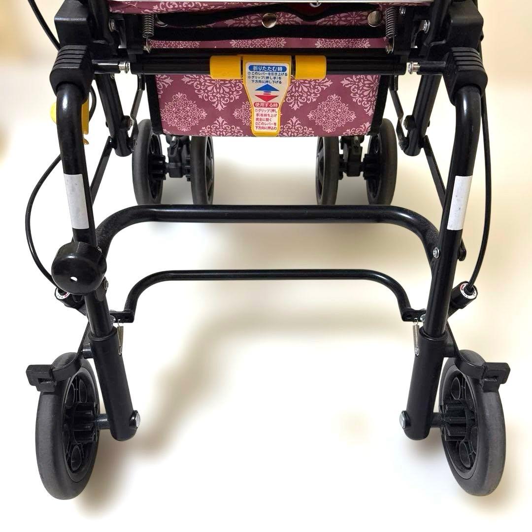 島製作所　エアウォーカー　ピンク　保冷バック＆椅子付き　シルバーカート