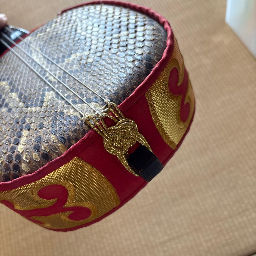 沖縄　琉球　三線　本蛇革　強化張り