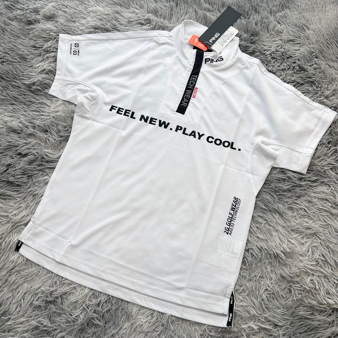 新品 PING ピン　セットアップ　半袖シャツ　ハーフジップ　パンツ　Mサイズ