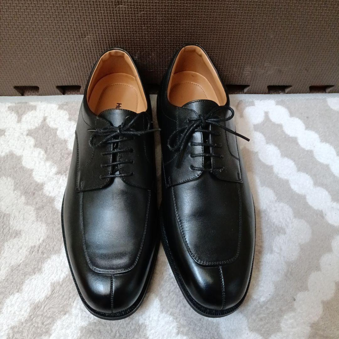 【美品】Hush Puppies ビジネスシーズ27cm ブラックレザー