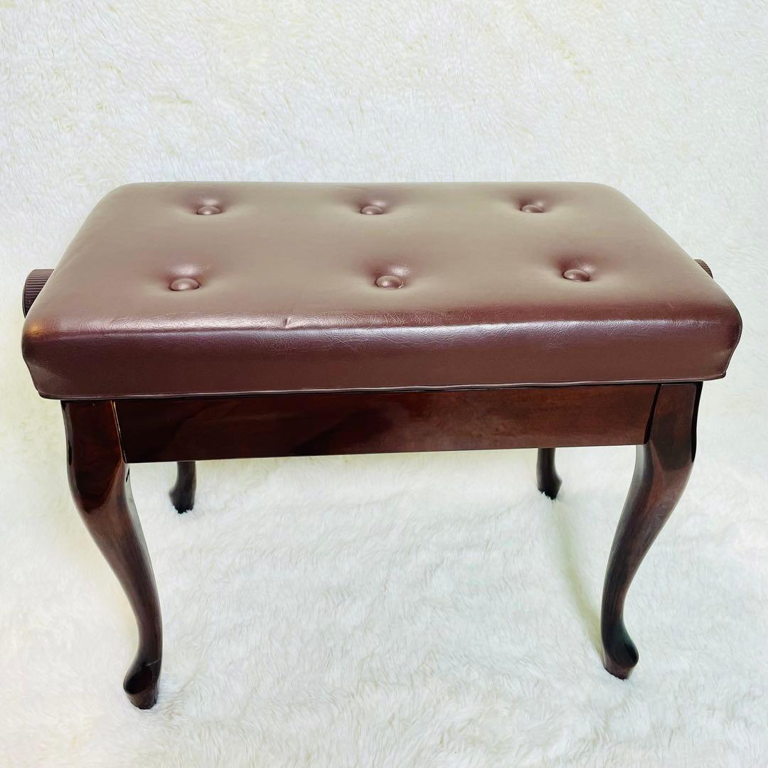 美品　猫足　ピアノ椅子　艶あり　ウォルナット　高さ調整機能付き　高級