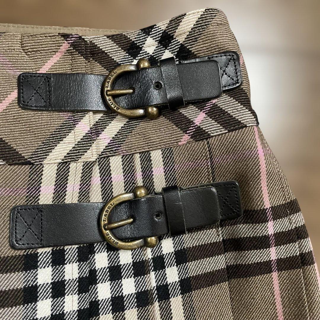 BURBERRY BLUE LABEL ブラウンチェックプリーツスカート36